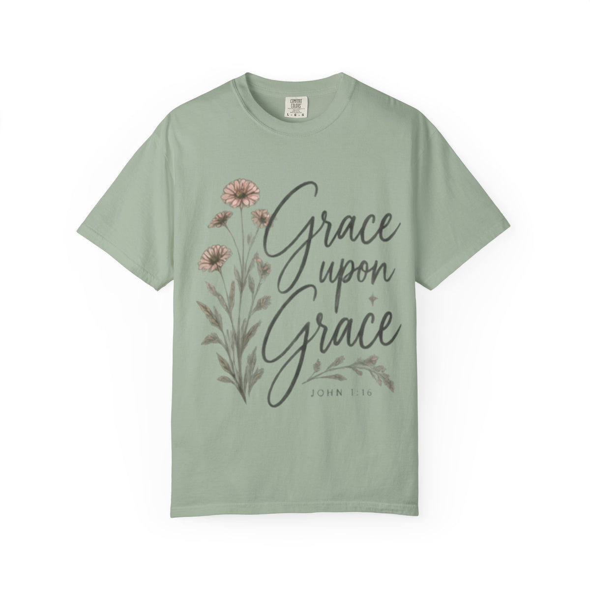 Grace Upon Grace T-Shirt — Floral Inspirational Christian Tee (John 1:16)