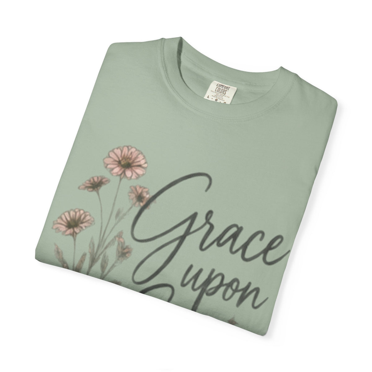 Grace Upon Grace T-Shirt — Floral Inspirational Christian Tee (John 1:16)