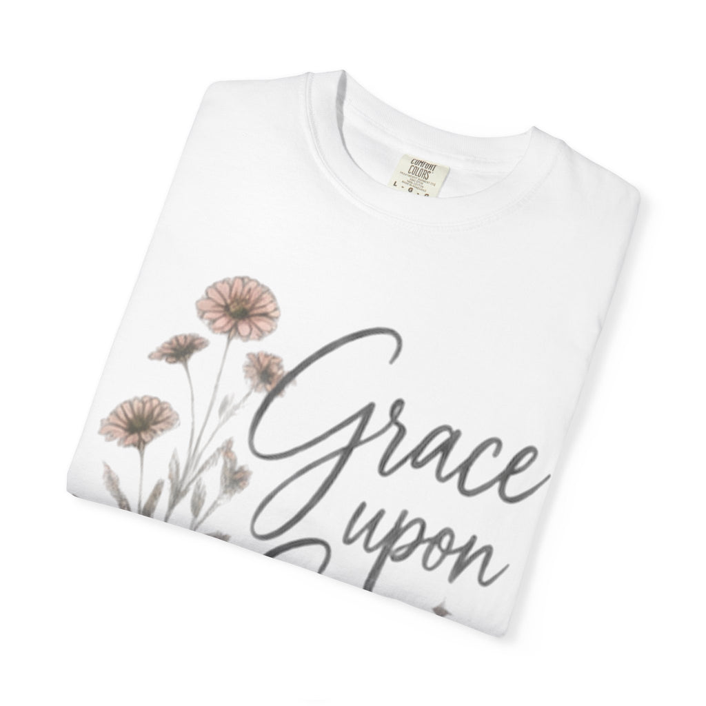 Grace Upon Grace T-Shirt — Floral Inspirational Christian Tee (John 1:16)