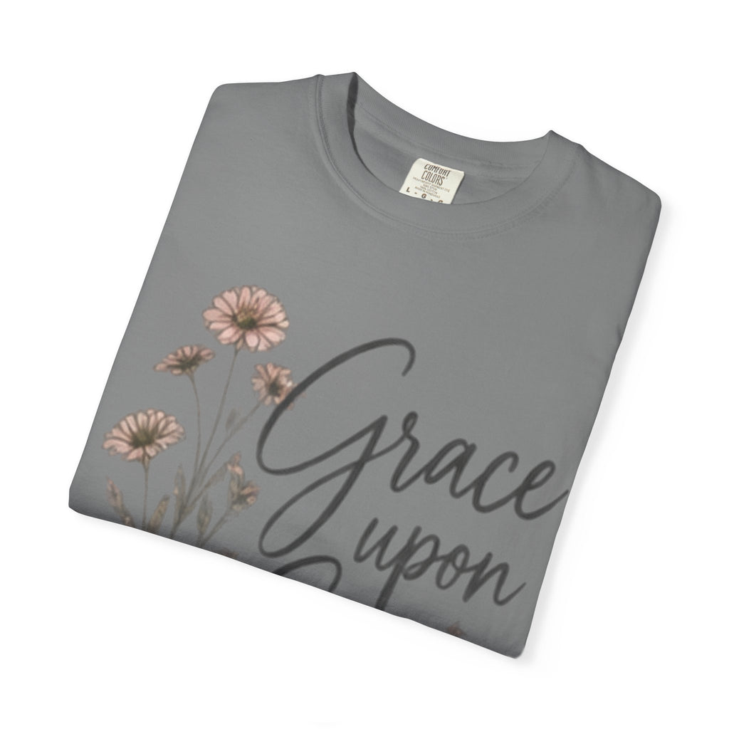 Grace Upon Grace T-Shirt — Floral Inspirational Christian Tee (John 1:16)