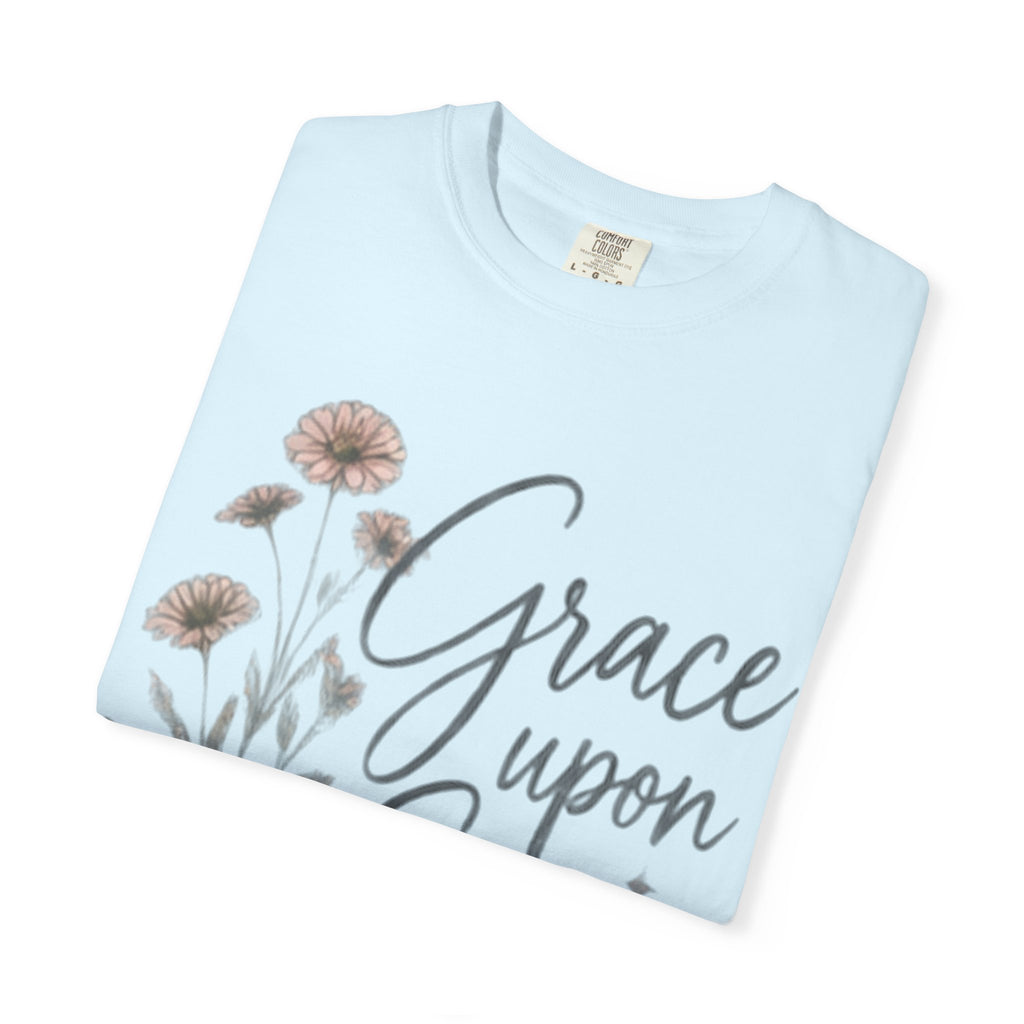 Grace Upon Grace T-Shirt — Floral Inspirational Christian Tee (John 1:16)